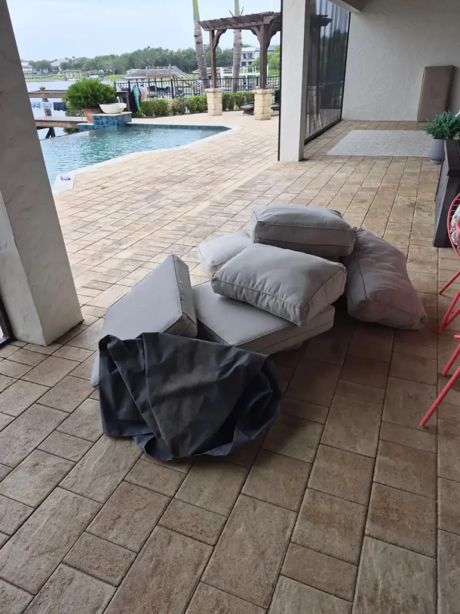 Pool Patio Cleanup — Before